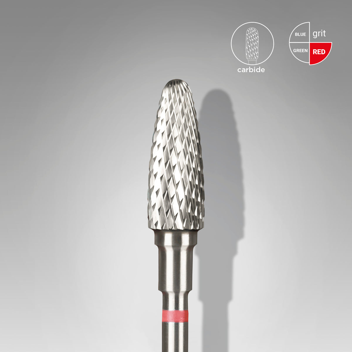 Staleks Pro Carbide embout de fraiseuse  “corn”, rouge diamètre  5 mm/ longueur 13 mm FT90R050/13