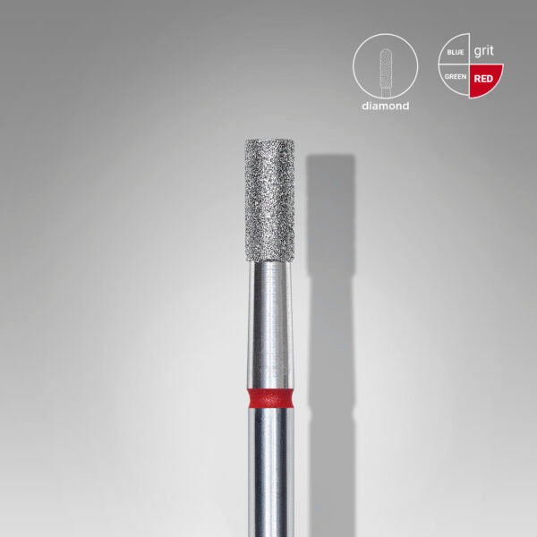 Staleks Pro-Embout diamanté pour ongle, cylindrique rouge