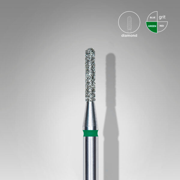 Staleks Pro-Embout diamanté pour ongles, cylindrique arrondi vert