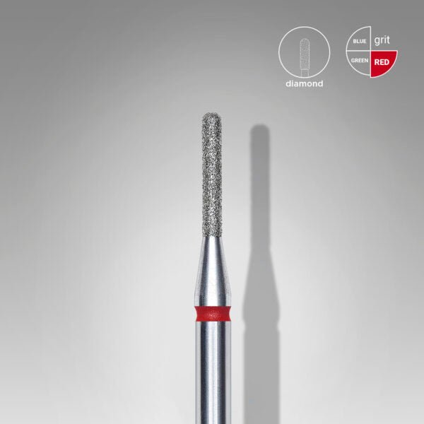 Staleks Pro-Embout diamanté pour ongles, cylindrique arrondi rouge