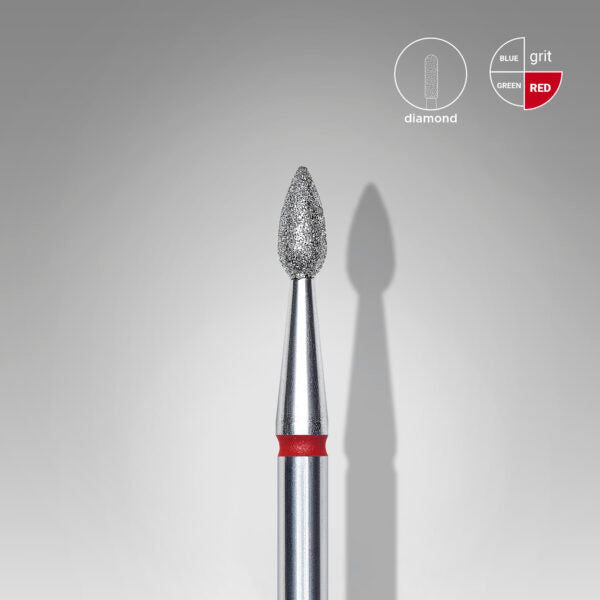 Staleks Pro-Embout diamanté pour ongles, pointe goutte rouge