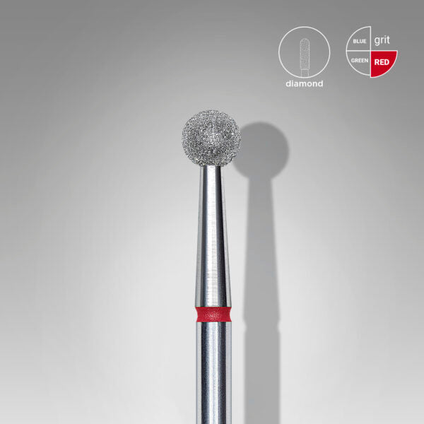 Staleks Pro-Embout diamanté pour ongles, boule rouge