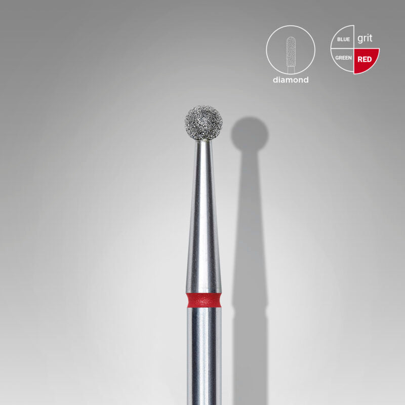 Staleks Pro-Embout diamanté pour ongles, boule rouge