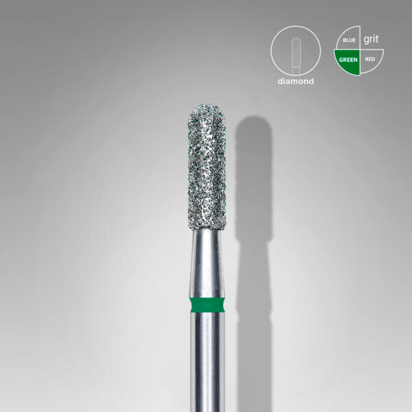 Staleks Pro-Embout diamanté pour ongles, cylindrique arrondi vert