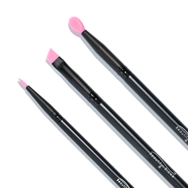 Beautiful Brows And Lashes Pink Silicone Brushes-3 pack