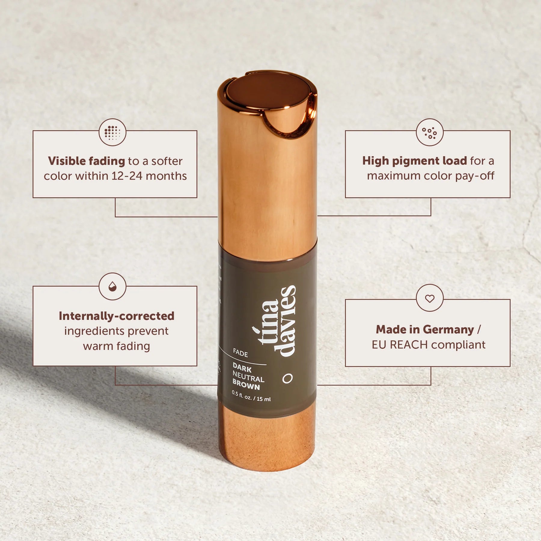 Tina Davies-FADE-Pigments pour sourcils-Dark Neutral Brown