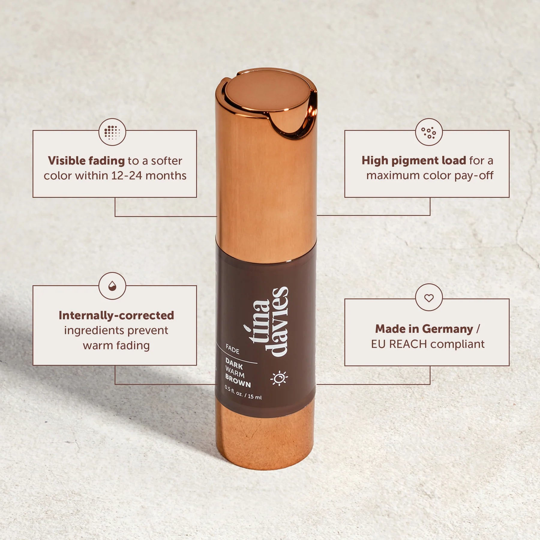 Tina Davies-FADE-Pigments pour sourcils-Dark Warm Brown