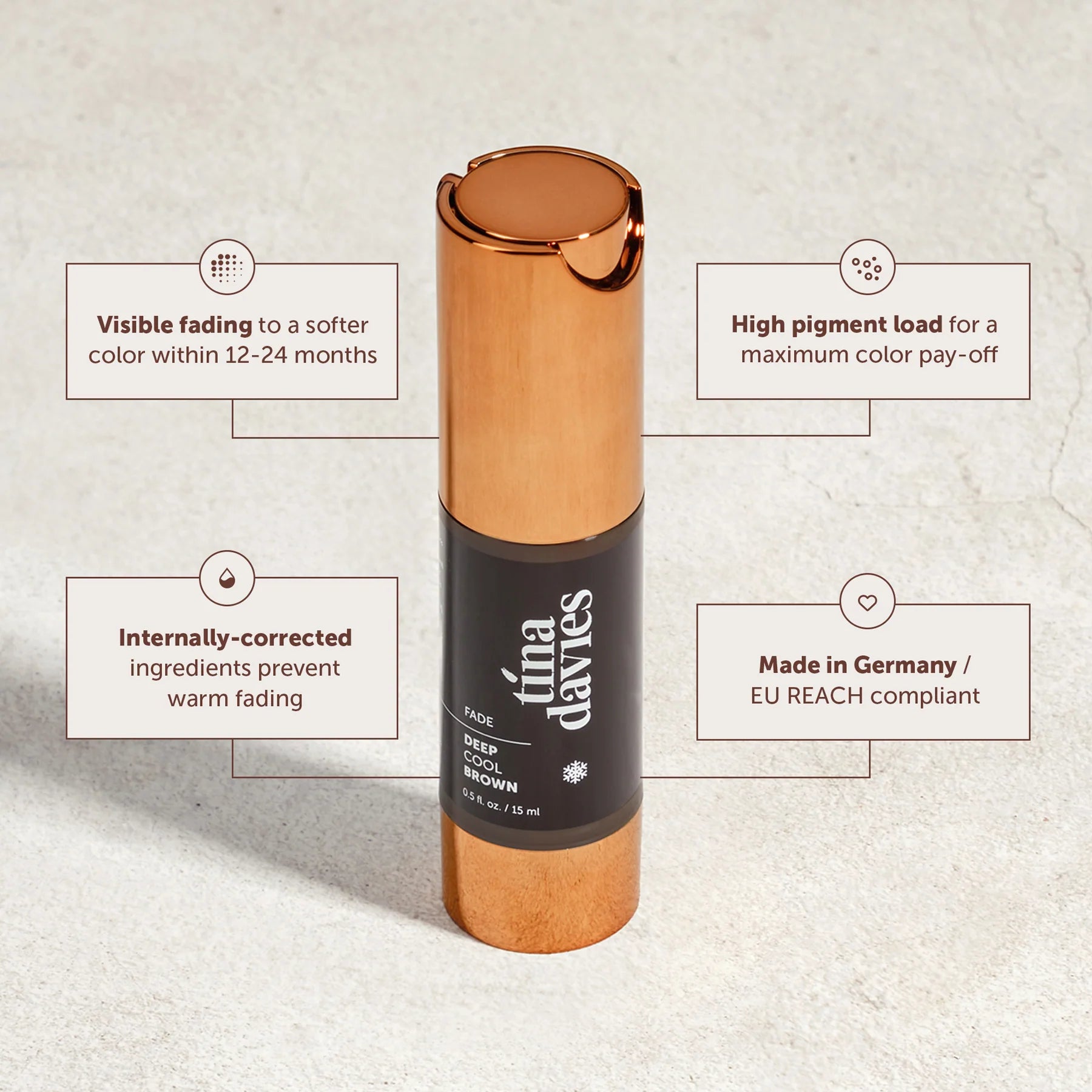 Tina Davies-FADE-Pigments pour sourcils-Deep Cool Brown