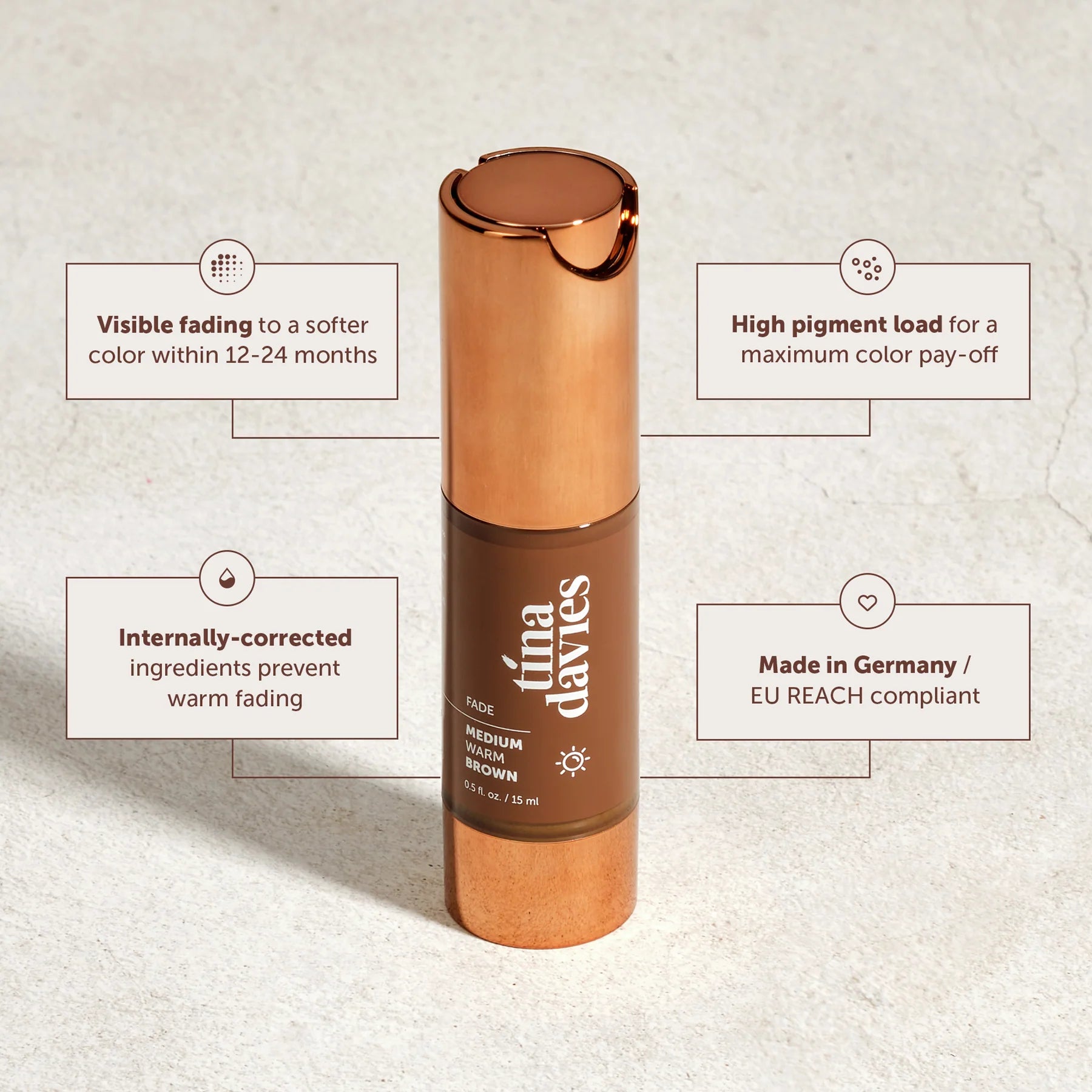 Tina Davies-FADE-Pigments pour sourcils-Medium Warm Brown