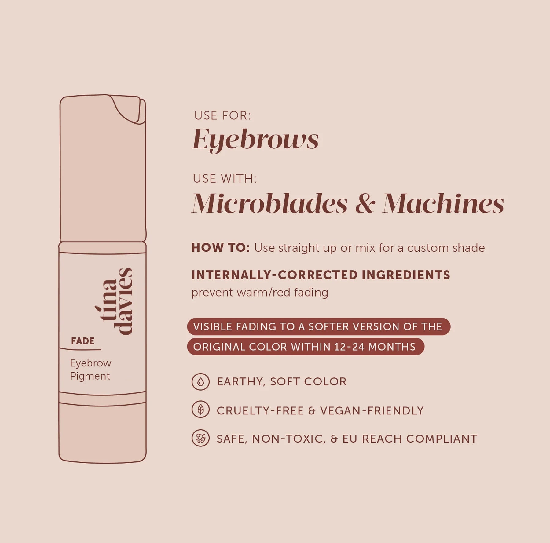 Tina Davies-FADE-Pigments pour sourcils-Deep Cool Brown