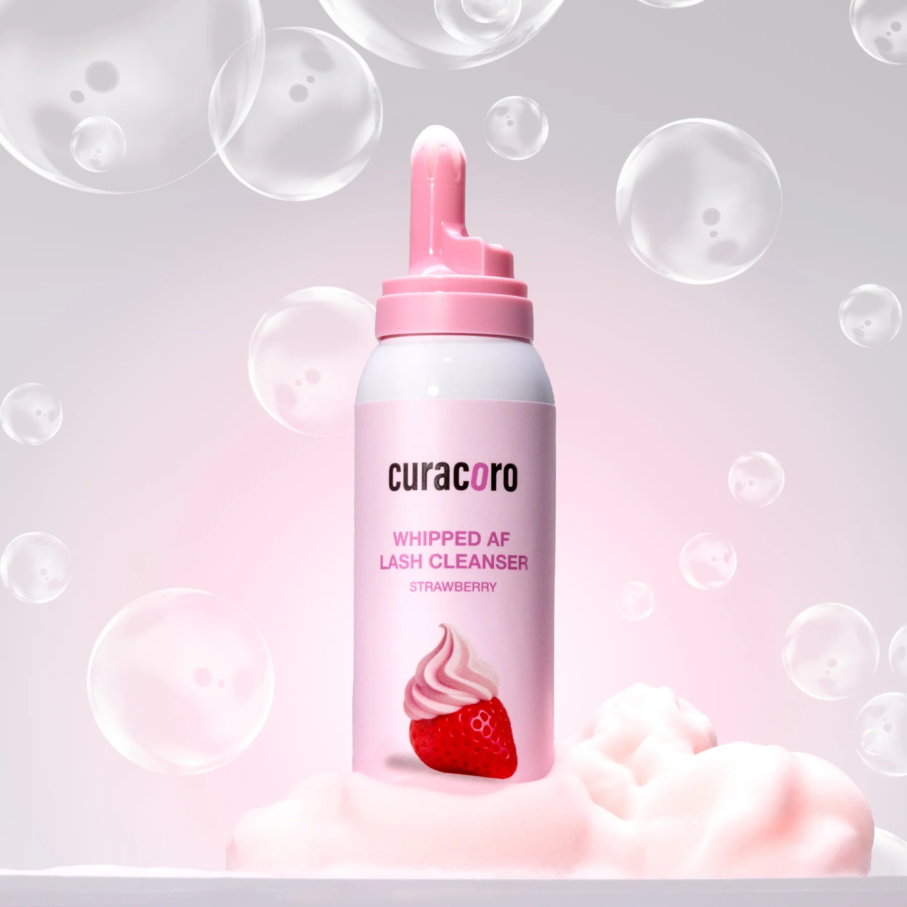 Curacoro-Nettoyant Pour Cils Fouetté 100 ml (parfum fraise)