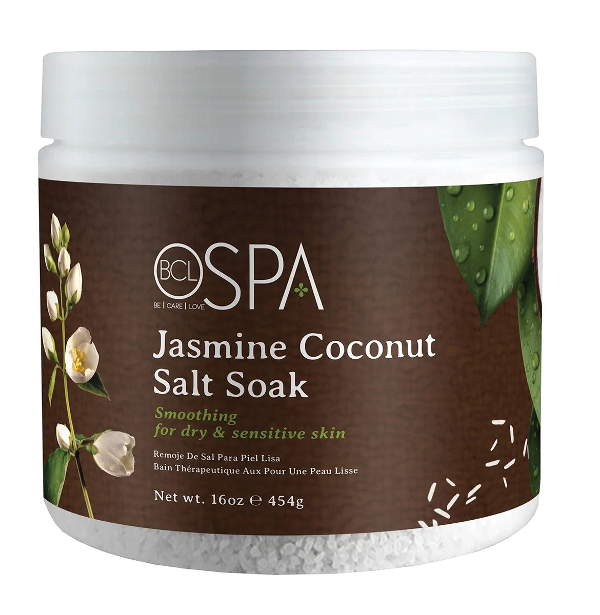 BCL Exfoliating Salts-Jasmin et Coconut 16oz