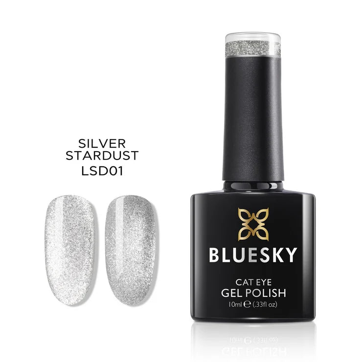 Bluesky-Vernis Gel Cat Eye Sparkle Diamond Silver Stardust 01