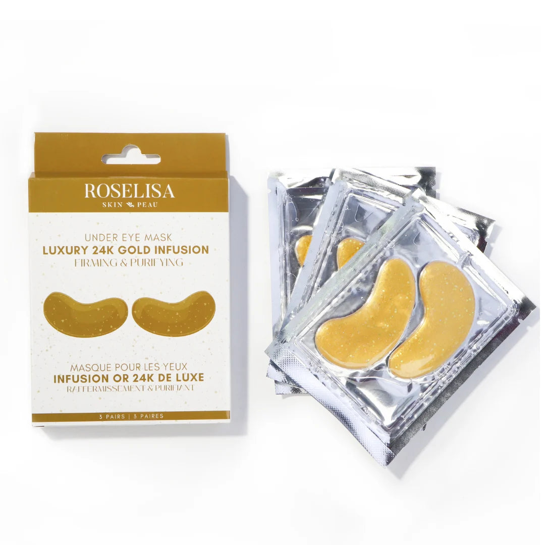 Roselisa-Masque pour les yeux-Raffermissant & Purifiant (3 paires) Or 24K