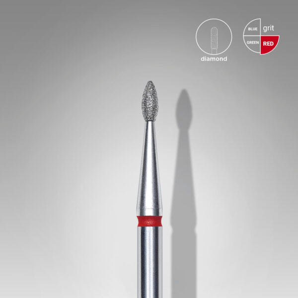 Staleks Pro-Embout diamanté pour ongles, pointe goutte rouge