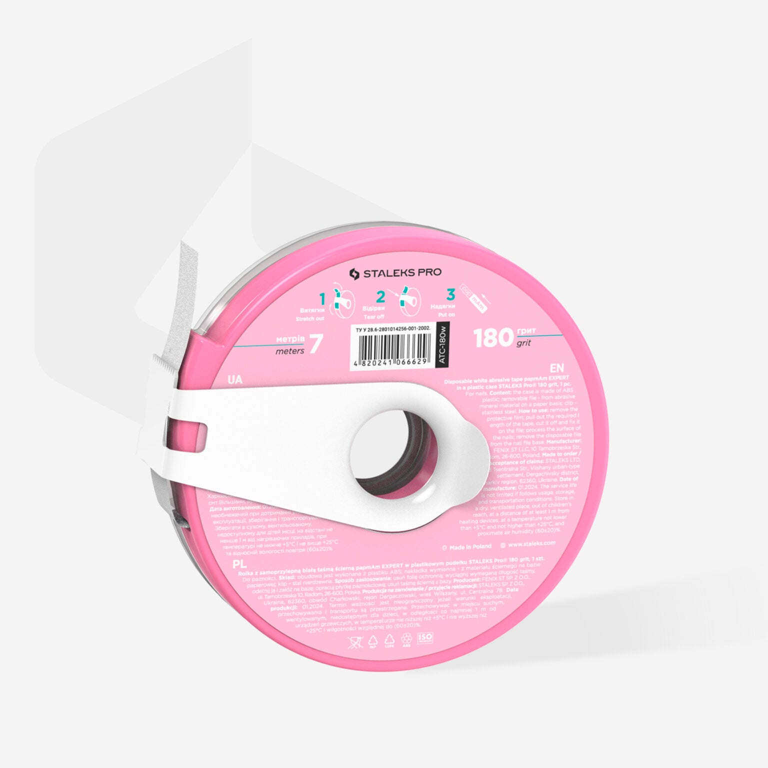 Staleks Expert-Ruban Abrasif Blanc Jetable PapmAm Grain 180 Dans Un Étui En Plastique