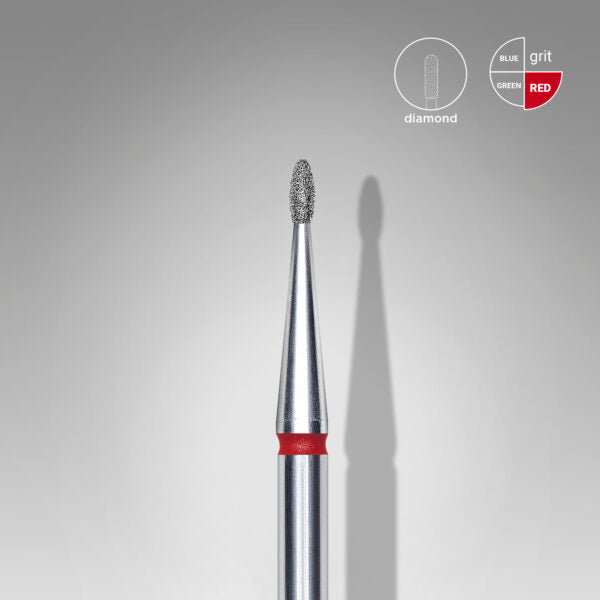 Staleks Pro-Embout diamanté pour ongles, tête arrondie (Bud) rouge