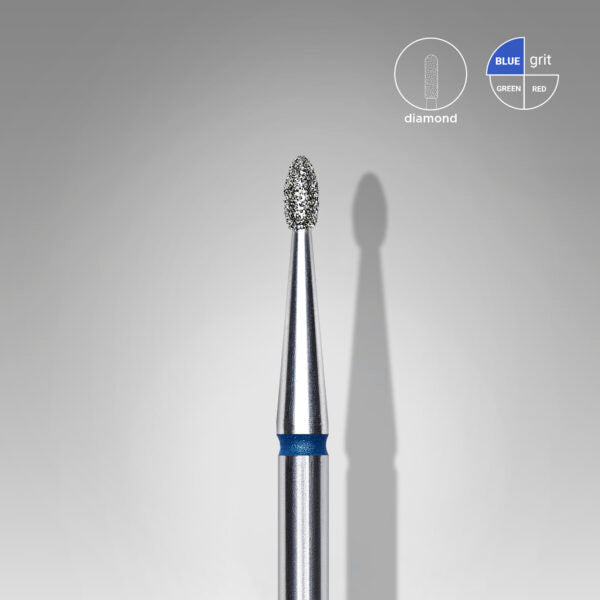 Staleks Pro-Embout diamanté pour ongles, tête arrondie (Bud) bleue