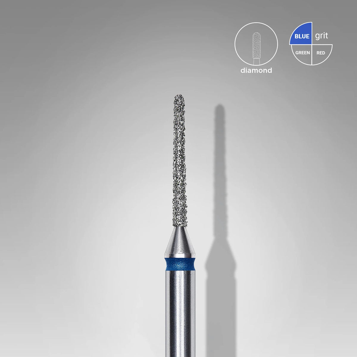 Staleks-Diamond Nail Drill Bit, "Needle", Blue, Head Diameter 1 Mm, Working Part 10 Mm