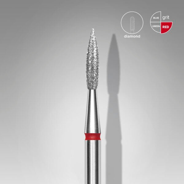 Staleks Pro-Embout diamanté pour ongles, pointe rouge flamme