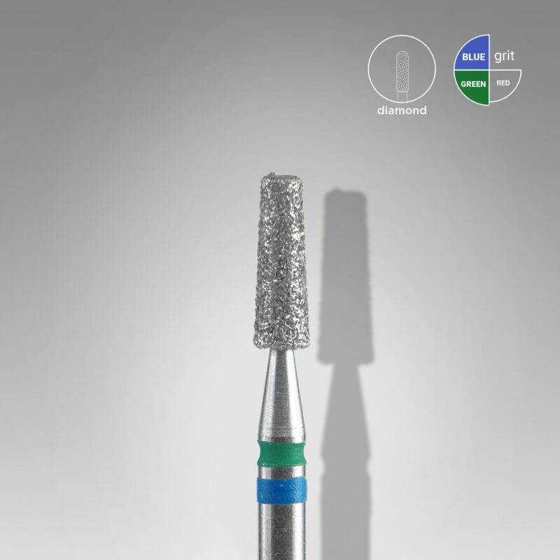 Staleks Pro-Embout diamanté DUO à cône bleu-vert EXPERT, diamètre de la tête 2,5 mm / partie active 8 mm