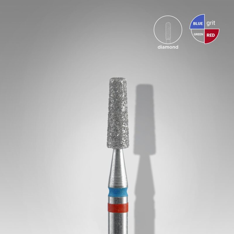 Staleks Pro-Embout diamanté pour ongles DUO cône rouge-bleu EXPERT diamètre de tête 2,5 mm / partie active 8 mm