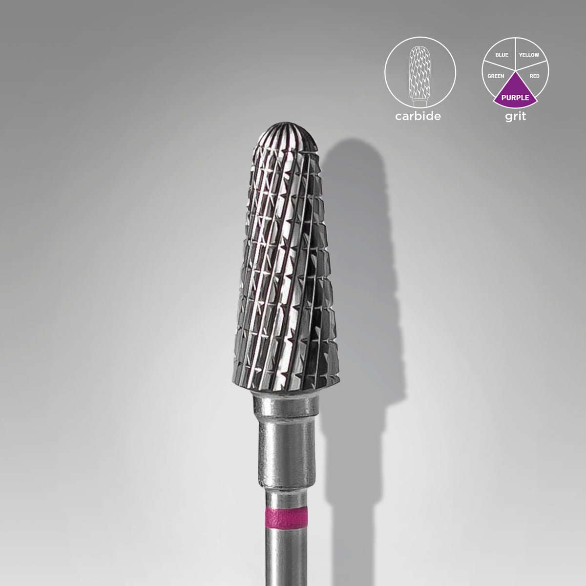 Staleks-Carbide nail drill bit, “frustum” purple, head diameter 6 mm / working part 14 mm