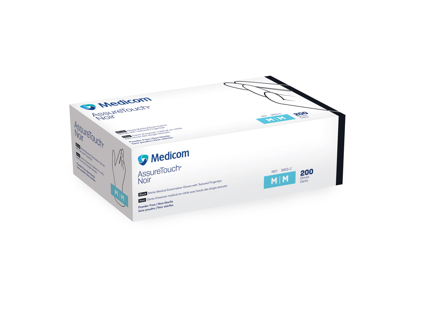 Medicom AssureTouch-Gants Noirs