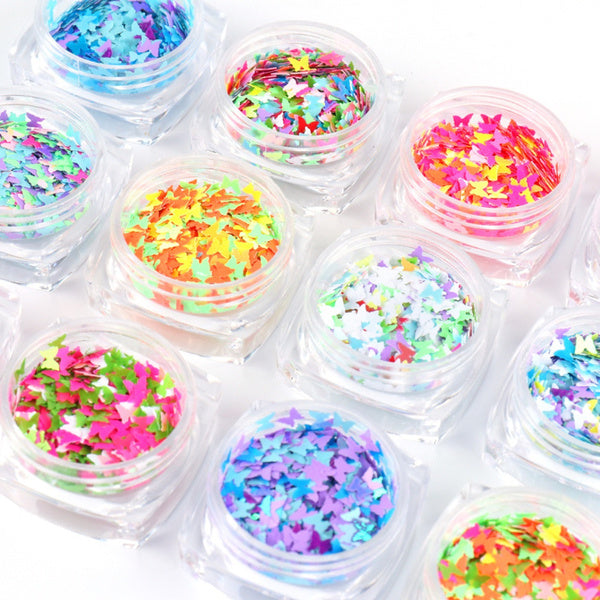 Ensemble de pailettes papillons 12 unités