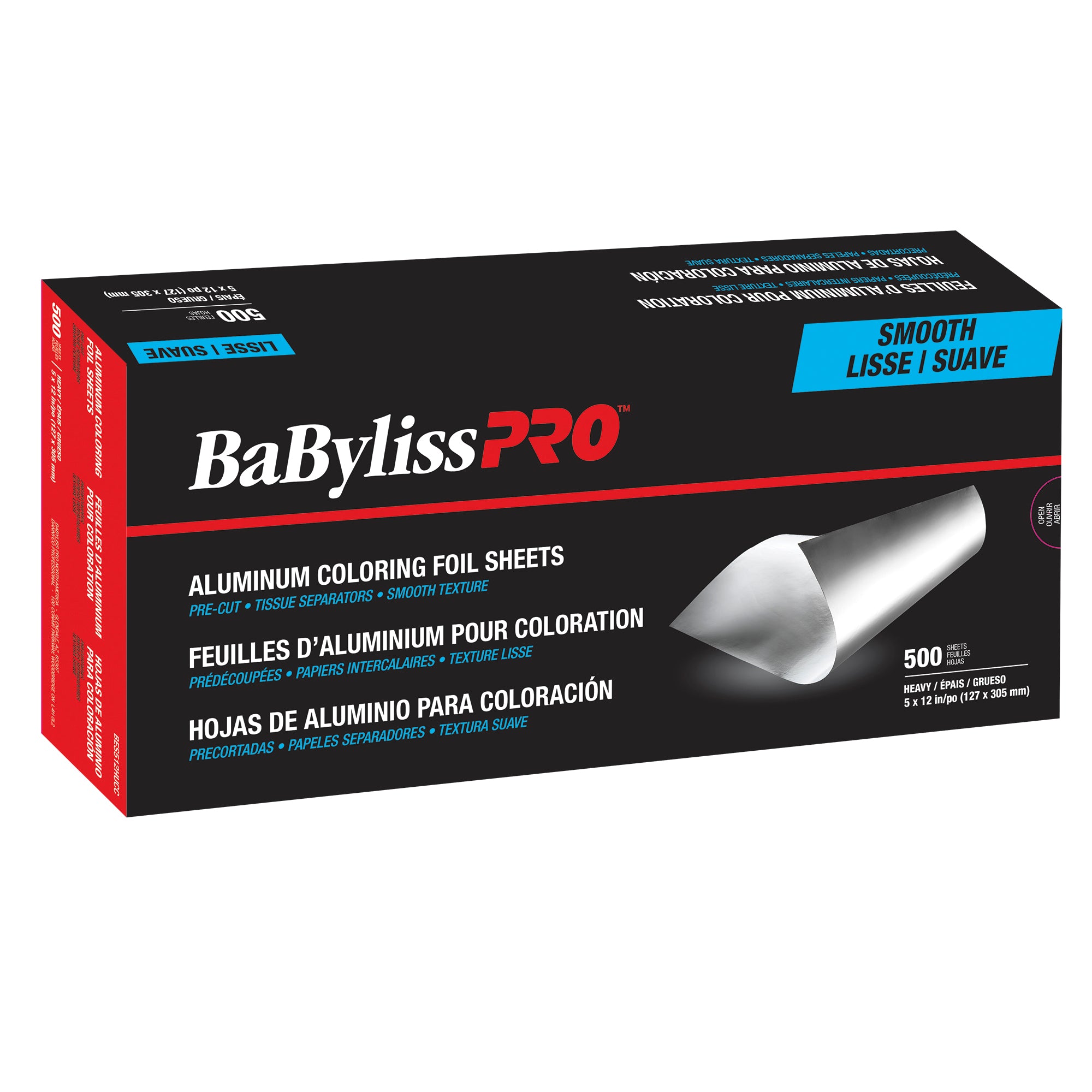 BABYLISSPRO® FEUILLES D’ALUMINIUM POUR COLORATION, 500 FEUILLES