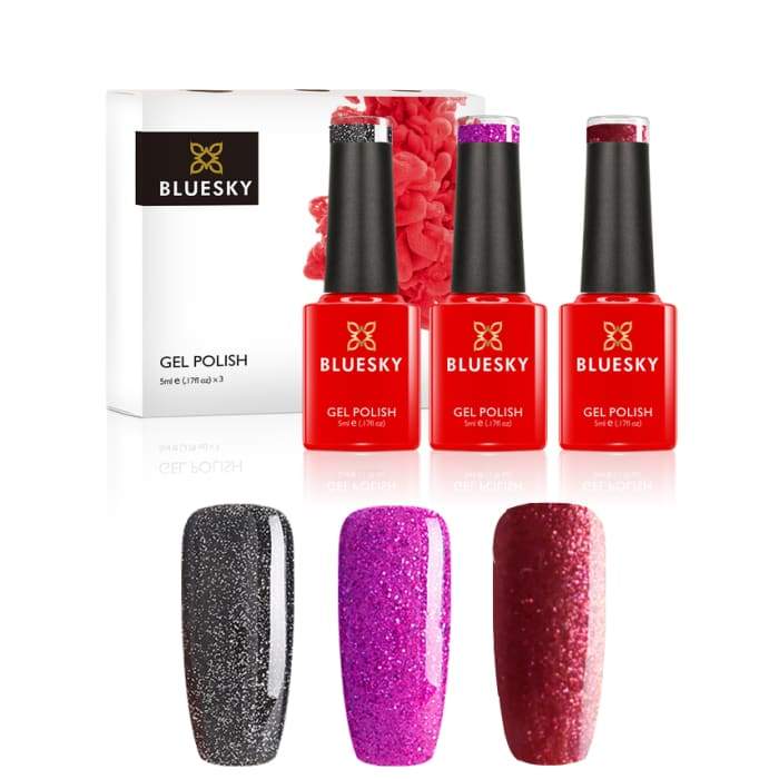 Minis gel nail polish set from Bluesky CRYSTAL PURPLE