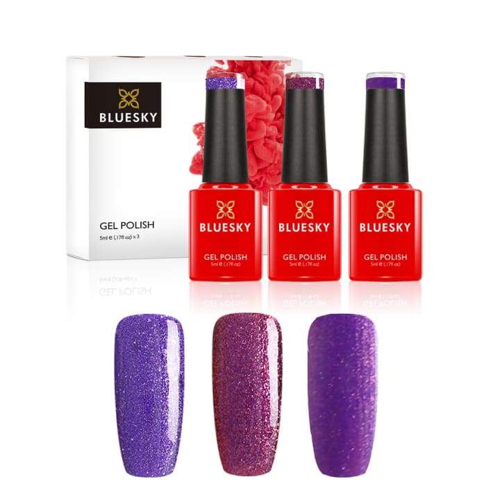Minis ensemble de vernis gel de   Bluesky CRYSTAL VIOLETS