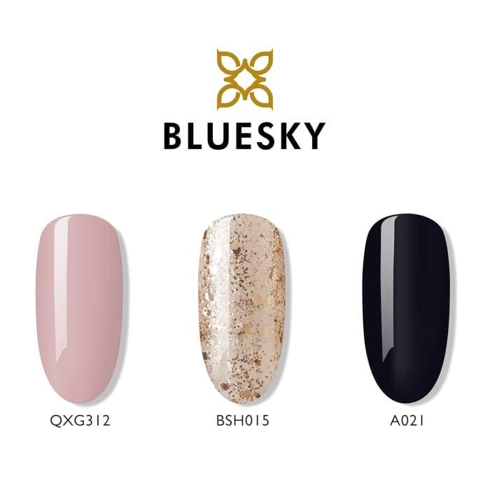 Minis gel nail polish set from Bluesky GLITTER LEOPARD