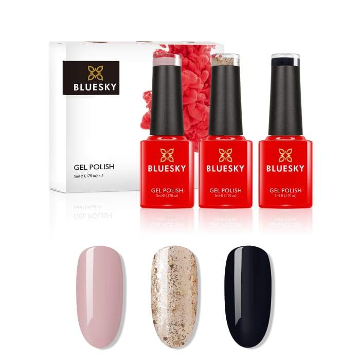 Minis gel nail polish set from Bluesky GLITTER LEOPARD