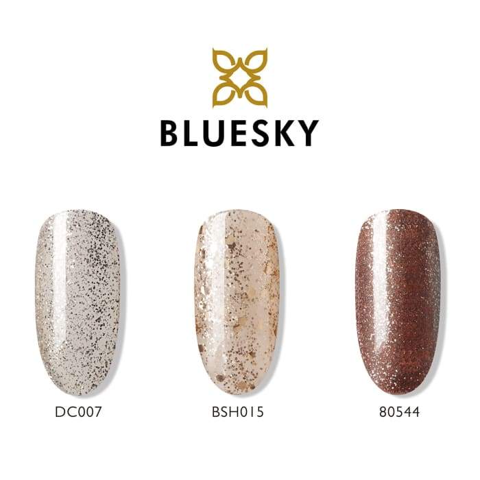 Minis gel nail polish set from Bluesky GOLDEN GODDESS