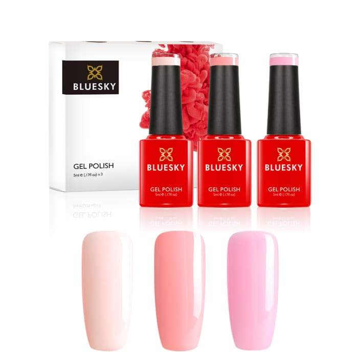 Minis set of gel nail polish from Bluesky Naked Pinks