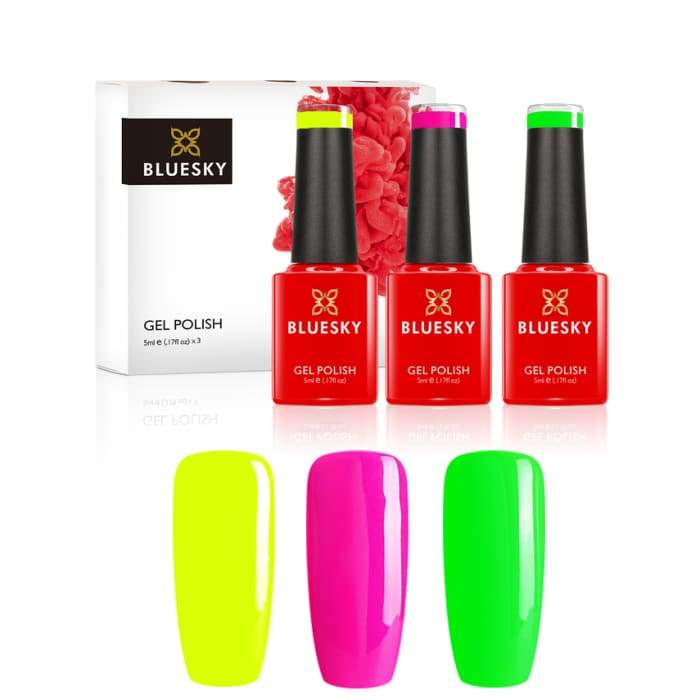 Minis ensemble de vernis gel de   Bluesky NEON RAINBOW