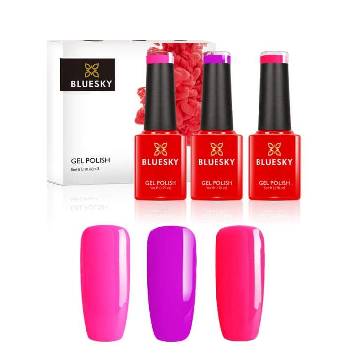Minis ensemble de vernis gel de   Bluesky PARTY PINKS