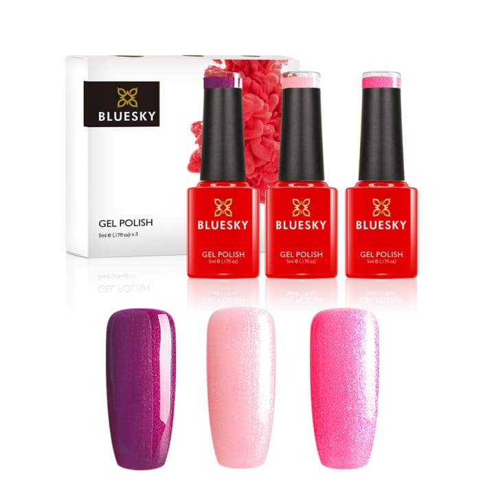 Minis gel nail polish set from Bluesky PINK POWDER