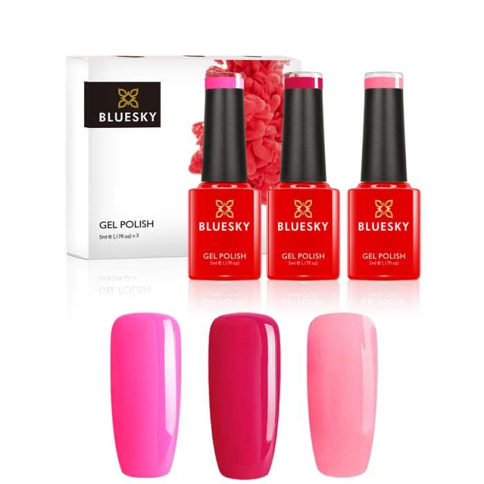 Minis gel nail polish set from Bluesky PRETTY PINKS