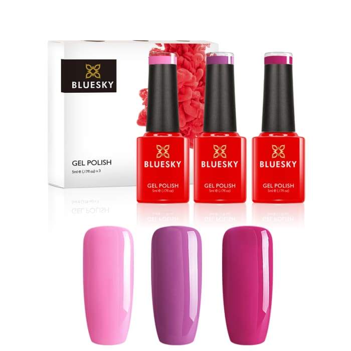 Minis gel nail polish set from Bluesky PURPLE PINKS