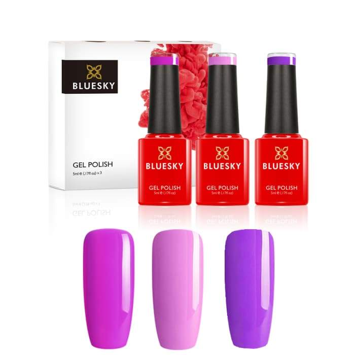 Minis gel nail polish set from Bluesky PURPLE PLEASURE
