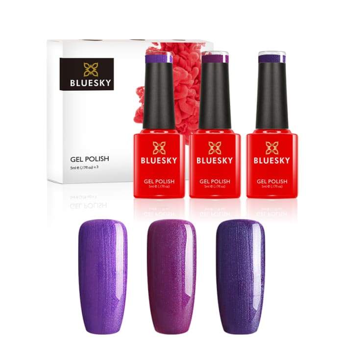 Minis gel nail polish set from Bluesky PURPLES