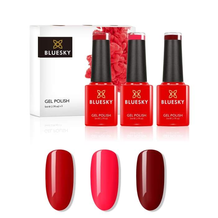 Minis gel nail polish set from Bluesky REDS