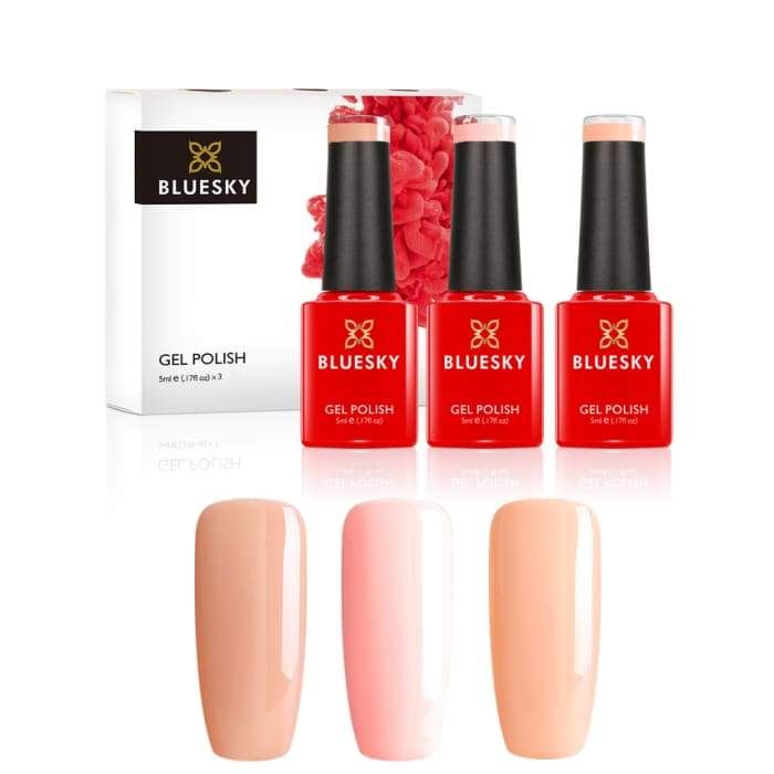 Minis set of gel nail polish from Bluesky SOFT NUDES