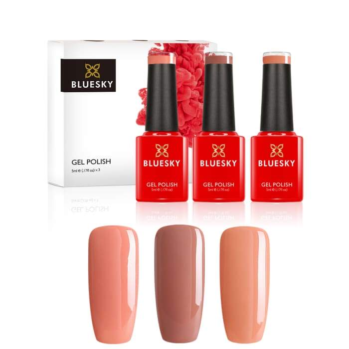 Minis gel nail polish set from Bluesky WARM NUDES