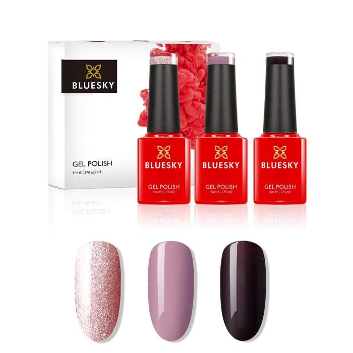 Minis gel nail polish set from Bluesky WINTER PINKS