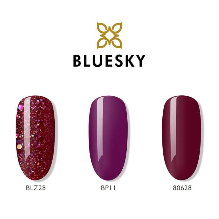 Minis gel nail polish set from Bluesky WINTER REDS