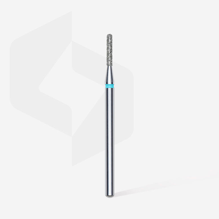 Staleks-Diamond nail drill bit, rounded “cylinder”, blue, head diameter 1.4 mm/ working part 8 mm FA30B014/8