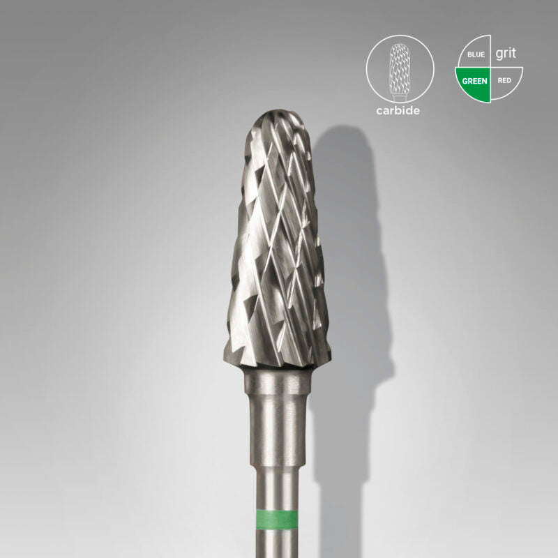 Staleks Carbide Nail Drill Bit, "Frustum", Green, Head Diameter 6 mm/ working part 14 mm FT70G060/14